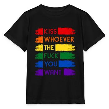 Kiss Whoever June Pride Month - T-shirt bio MINI CREATOR Stanley/Stella Enfant - noir - Devant - Mikhail (115cm)