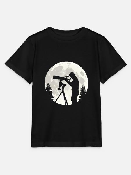 Astronom Fernrohr Vollmond Sonnensystem Teleskop - Stanley/Stella Kinder T-Shirt MINI CREATOR  - Schwarz