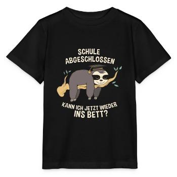 Schulabschluss Hauptschule Realschule Faultier - Stanley/Stella Kinder T-Shirt MINI CREATOR  - Schwarz - Vorne - Mikhail (115cm)