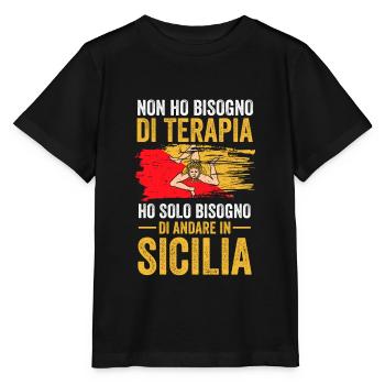 Siciliani Terapia Siciliano Siciliana Sicilia - Stanley/Stella Kinder T-Shirt MINI CREATOR  - Schwarz - Vorne - Mikhail (115cm)