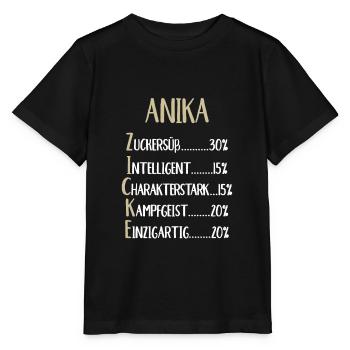 Anika Namenstag Vorname Anika Geschenk Name - Stanley/Stella Kinder T-Shirt MINI CREATOR  - Schwarz - Vorne - Mikhail (115cm)