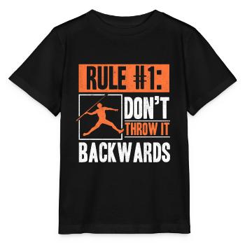 Javelin Thrower Don't Throw It Backwards Track And - Stanley/Stella MINI CREATOR Kids’ T-Shirt - black - Front - Mikhail (115cm)