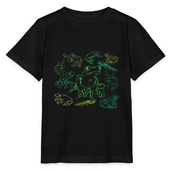 Tadpole Frog Toad Collage Frog Lovers - Stanley/Stella MINI CREATOR Kids’ T-Shirt - black - Front - Mikhail (115cm)