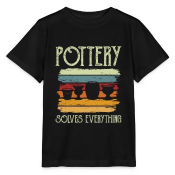 Potiers en céramique Pottery solves everything - T-shirt bio MINI CREATOR Stanley/Stella Enfant - noir - Devant - Mikhail (115cm)