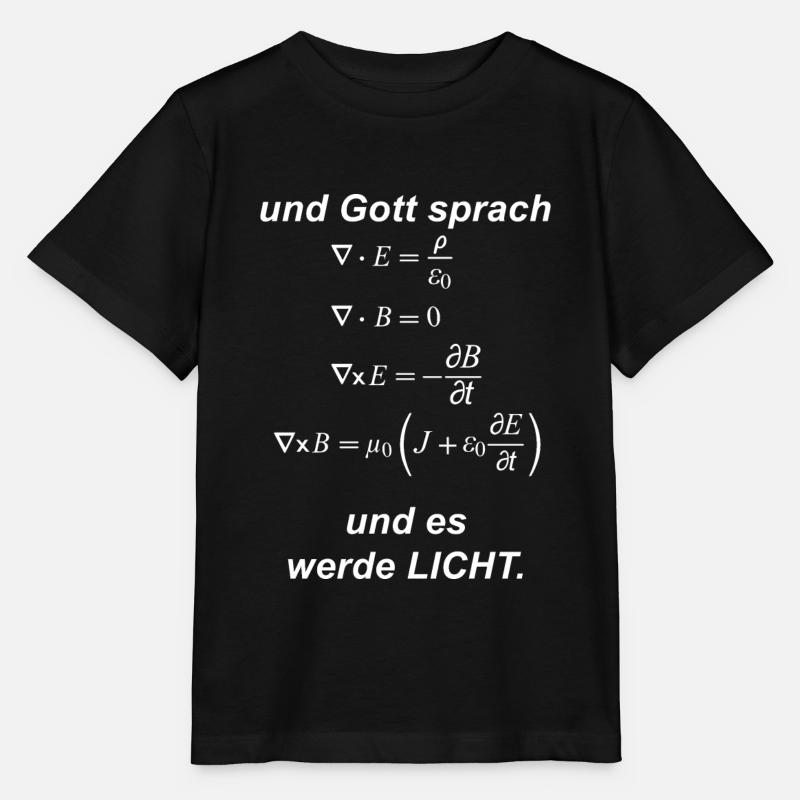 Gott Sprach es werde Licht Maxwell-Gleichung - Stanley/Stella Kinder T-Shirt MINI CREATOR  - Schwarz