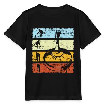 Bâton Shooting Cane Sport Curling Rétro Vintage - T-shirt bio MINI CREATOR Stanley/Stella Enfant - noir - Devant - Mikhail (115cm)