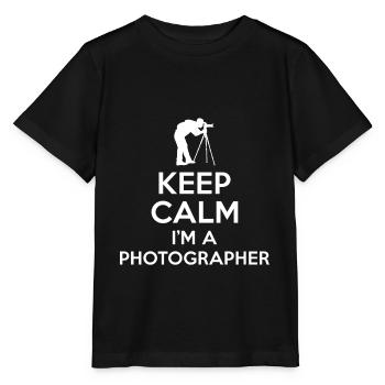 Keep calm Photographer - T-shirt bio MINI CREATOR Stanley/Stella Enfant - noir - Devant - Mikhail (115cm)