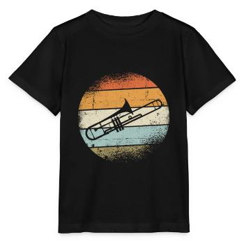 Trombones instrument - T-shirt bio MINI CREATOR Stanley/Stella Enfant - noir - Devant - Mikhail (115cm)