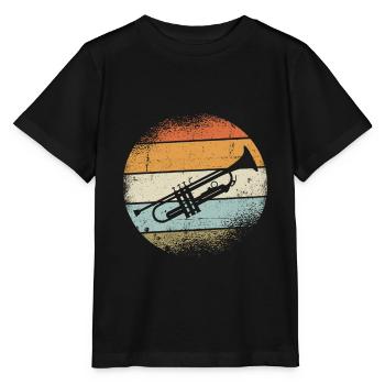 Instrument trompette - T-shirt bio MINI CREATOR Stanley/Stella Enfant - noir - Devant - Mikhail (115cm)