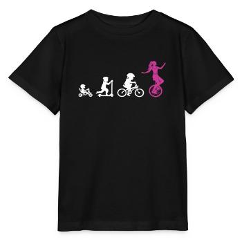Monocycle évolution monocycle monocycles mon coeur coup de foudre - T-shirt bio MINI CREATOR Stanley/Stella Enfant - noir - Devant - Mikhail (115cm)