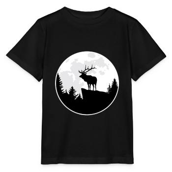 Moose Gift Deer Wild Nature Forest Deer - Stanley/Stella MINI CREATOR Kids’ T-Shirt - black - Front - Mikhail (115cm)