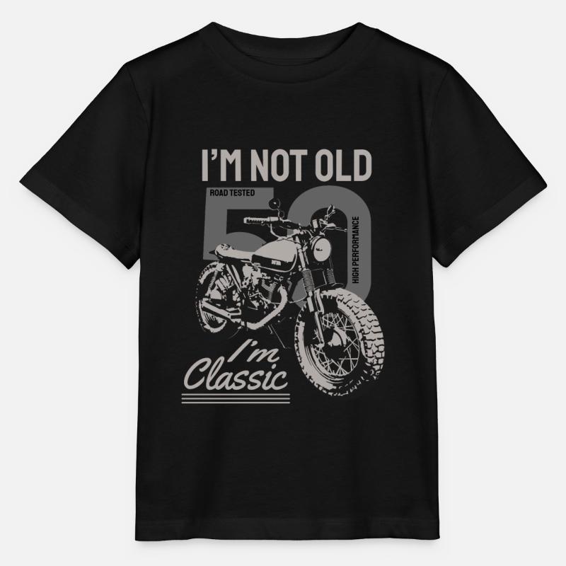 Je ne suis pas vieux, je suis classique. 50 ans biker. - T-shirt bio MINI CREATOR Stanley/Stella Enfant - noir