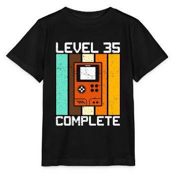 Niveau 35 Est atteint - Cadeau - T-shirt bio MINI CREATOR Stanley/Stella Enfant - noir - Devant - Mikhail (115cm)