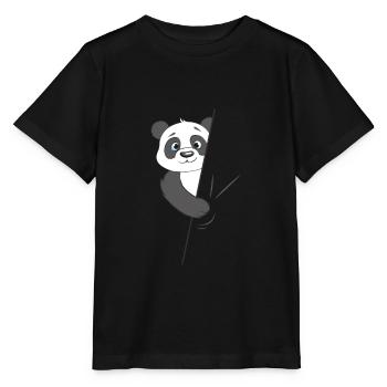Panda bear hides - Stanley/Stella MINI CREATOR Kids’ T-Shirt - black - Front - Mikhail (115cm)