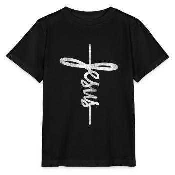 Jésus Croix chrétienne Croyants Femmesevangelisc - T-shirt bio MINI CREATOR Stanley/Stella Enfant - noir - Devant - Mikhail (115cm)