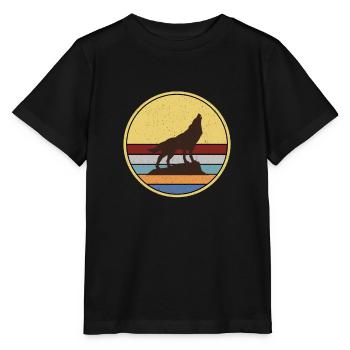 Wolf pack animal wolves - Stanley/Stella MINI CREATOR Kids’ T-Shirt - black - Front - Mikhail (115cm)