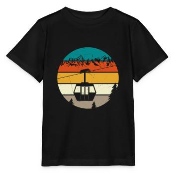 Téléphérique téléphérique retro couleurs vintage - T-shirt bio MINI CREATOR Stanley/Stella Enfant - noir - Devant - Mikhail (115cm)