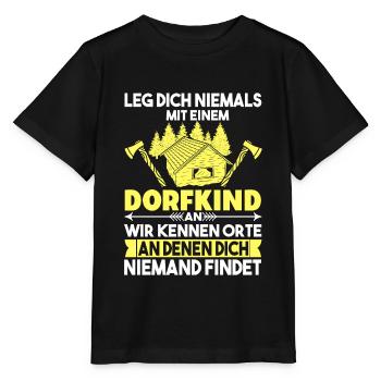 Lustiger Dorfkind Landjugend Landei Spruch Dorf - Stanley/Stella Kinder T-Shirt MINI CREATOR  - Schwarz - Vorne - Mikhail (115cm)