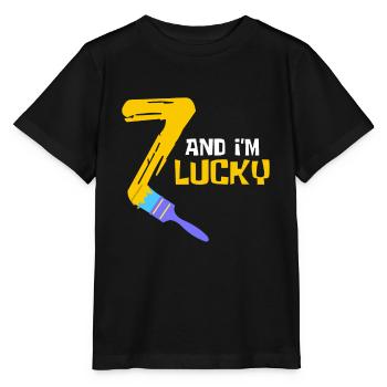 7 ans De chance 7 Numéro sept - T-shirt bio MINI CREATOR Stanley/Stella Enfant - noir - Devant - Mikhail (115cm)
