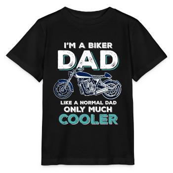 Biker Dad- Motorcycling Saying Papa cool father - Stanley/Stella MINI CREATOR Kids’ T-Shirt - black - Front - Mikhail (115cm)