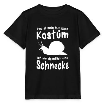 Schnecke Menschen Kostüm Lustige Schnecken - Stanley/Stella Kinder T-Shirt MINI CREATOR  - Schwarz - Vorne - Mikhail (115cm)