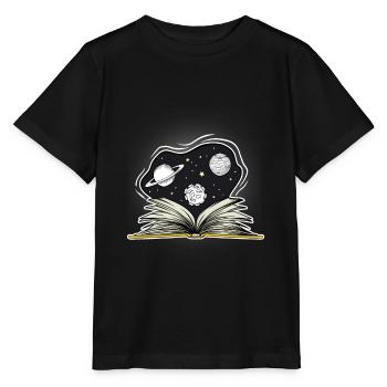 Space Weltraum - Stanley/Stella Kinder T-Shirt MINI CREATOR  - Schwarz - Vorne - Mikhail (115cm)