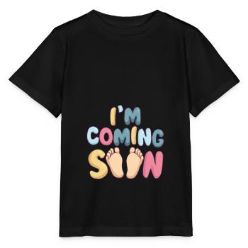 Baby binnenkort baby verrassing baby aankondiging - Stanley/Stella Kinder-T-shirt MINI CREATOR  - zwart - Voor - Mikhail (115cm)