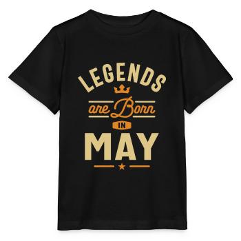 Les légendes sont nées en mai anniversaire - T-shirt bio MINI CREATOR Stanley/Stella Enfant - noir - Devant - Mikhail (115cm)
