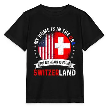 Swiss American Flag Swiss Roots USA Citizen - T-shirt bio MINI CREATOR Stanley/Stella Enfant - noir - Devant - Mikhail (115cm)