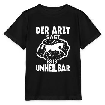 Reiten ist Unheilbar Pferd Reiterin Reiter - Stanley/Stella Kinder T-Shirt MINI CREATOR  - Schwarz - Vorne - Mikhail (115cm)