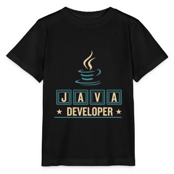 Java Developer Coffee Kaffee - Stanley/Stella Kinder T-Shirt MINI CREATOR  - Schwarz - Vorne - Mikhail (115cm)