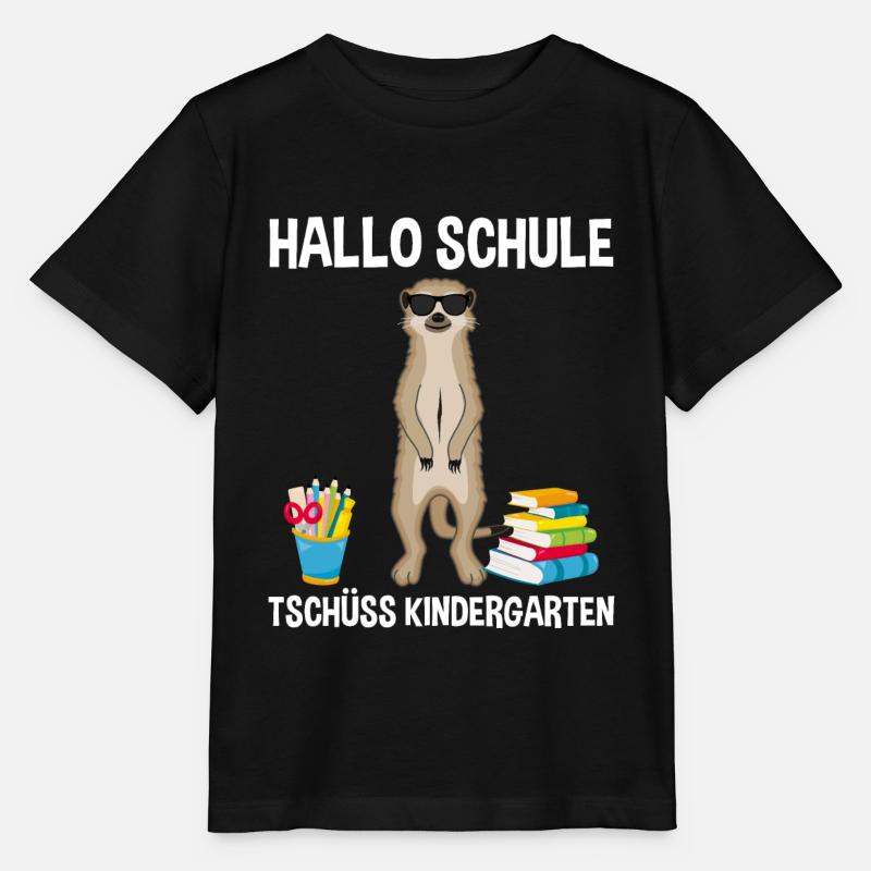 Einschulung Schulbeginn 1. Klasse Erdmännchen - Stanley/Stella Kinder T-Shirt MINI CREATOR - Schwarz
