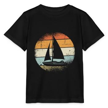 Voilier Retro Sunset - T-shirt bio MINI CREATOR Stanley/Stella Enfant - noir - Devant - Mikhail (115cm)