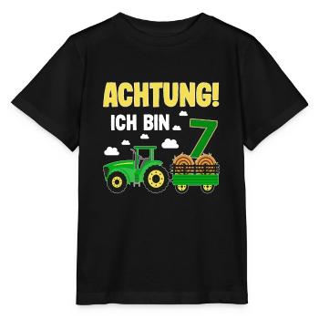 Traktor 7. Geburtstag Weg frei ich bin schon 7 - Stanley/Stella Kinder T-Shirt MINI CREATOR  - Schwarz - Vorne - Mikhail (115cm)