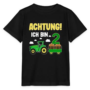 Traktor 2. Geburtstag Weg frei ich bin schon 2 - Stanley/Stella Kinder T-Shirt MINI CREATOR  - Schwarz - Vorne - Mikhail (115cm)