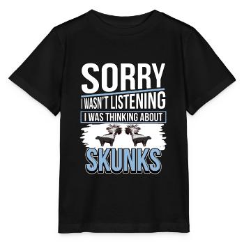 Putois I Ce que thinking About Skunks - T-shirt bio MINI CREATOR Stanley/Stella Enfant - noir - Devant - Mikhail (115cm)