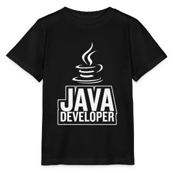 Java Developer Coffee Kaffee - Stanley/Stella Kinder T-Shirt MINI CREATOR  - Schwarz - Vorne - Mikhail (115cm)