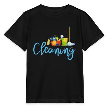 Drôle de femme de ménage nettoyeuse ménage ménage ménage ménage - T-shirt bio MINI CREATOR Stanley/Stella Enfant - noir - Devant - Mikhail (115cm)