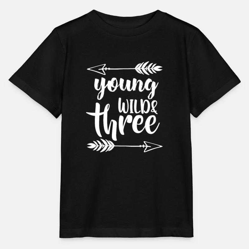 young wild & and three 3 drei Geburtstag - Stanley/Stella Kinder T-Shirt MINI CREATOR - Schwarz