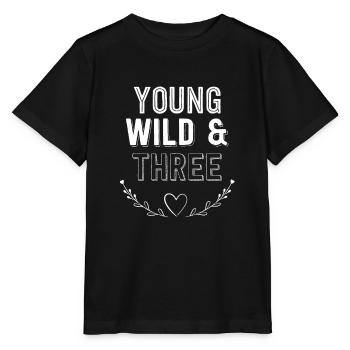 young wild & and three 3 drei Geburtstag - Stanley/Stella Kinder T-Shirt MINI CREATOR  - Schwarz - Vorne - Mikhail (115cm)