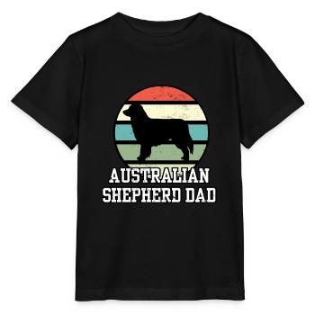 Australian Shepherd Dad I Retro Australian - T-shirt bio MINI CREATOR Stanley/Stella Enfant - noir - Devant - Mikhail (115cm)