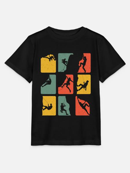 Rock Climbers Vintage Klimmen Bergen Klimmer - Stanley/Stella Kinder-T-shirt MINI CREATOR  - zwart