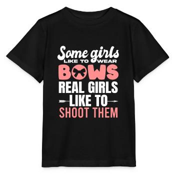 Women Hunter Archery Some Girls Wear Bows - Stanley/Stella Kinder T-Shirt MINI CREATOR  - Schwarz - Vorne - Mikhail (115cm)