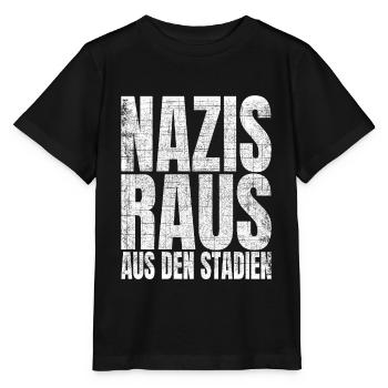 Nazis Raus Aus Den Stadien Fußball Gegen Rassismus - Stanley/Stella Kinder T-Shirt MINI CREATOR  - Schwarz - Vorne - Mikhail (115cm)