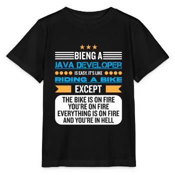 Java Developer - T-shirt bio MINI CREATOR Stanley/Stella Enfant - noir - Devant - Mikhail (115cm)