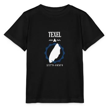Texel carte géographique Coordonnées - T-shirt bio MINI CREATOR Stanley/Stella Enfant - noir - Devant - Mikhail (115cm)