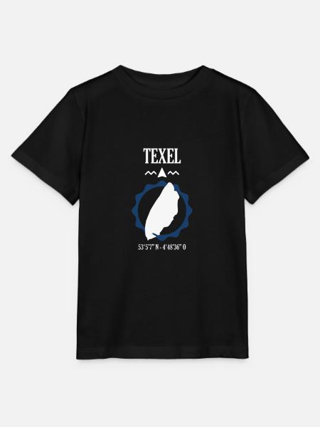 Texel Landkarte Koordinaten - Stanley/Stella Kinder T-Shirt MINI CREATOR  - Schwarz