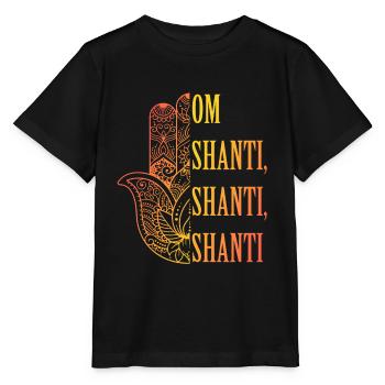 Om Shanti Hamsa Conception de la Paix Spirituelle - T-shirt bio MINI CREATOR Stanley/Stella Enfant - noir - Devant - Mikhail (115cm)