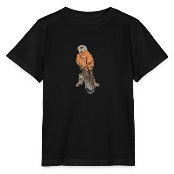 Fauconnier de la tour I de l’oiseau de proie chasse au croquant motif pour fauconnier - T-shirt bio MINI CREATOR Stanley/Stella Enfant - noir - Devant - Mikhail (115cm)