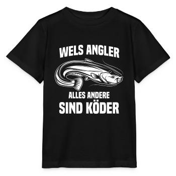 Wels Angler - Stanley/Stella Kinder T-Shirt MINI CREATOR  - Schwarz - Vorne - Mikhail (115cm)
